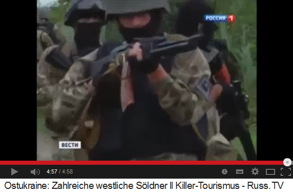 S�ldner mit
                              Maschinengewehr unter ukrainischem Befehl