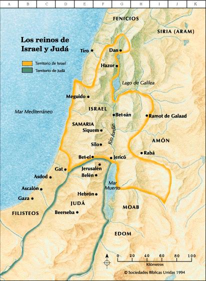 Karte Israel und Juda, eine irreale Schätzung Karte Israel und Juda, eine irreale Schätzung