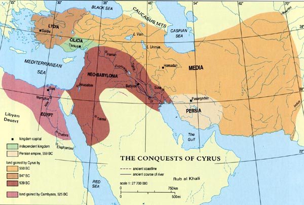 Mapa: la expansión de Persia
bajo del gobierno de Ciros. Eso es más que una
media luna... Mapa: la expansión de Persia bajo del
gobierno de Ciros. Eso es más que una media
luna...
