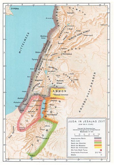 Mapa: Los estados pequeos de Jud, Edm,
                        Moab y Amn y el imperio grande de Asiria.
                        Israel no existe ms.