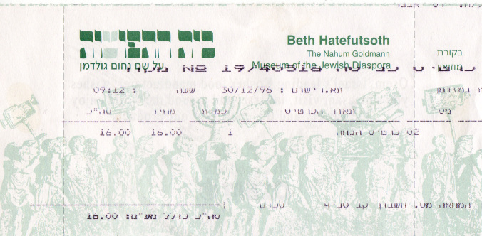Billet des Nahum-Goldmann-Museum der jdischen
                    Diaspora (1996)