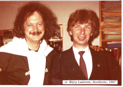 Jurij Below mit Bjrg Lundstrem,
              Stockholm 1987, der Chefredakteur von Dagens Nyheter (JB)