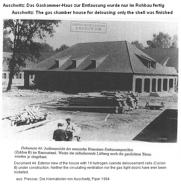 Gaskammerhaus im Rohbau
fertig Gaskammerhaus im Rohbau
fertig / the shell of the gas chamber house is
finished