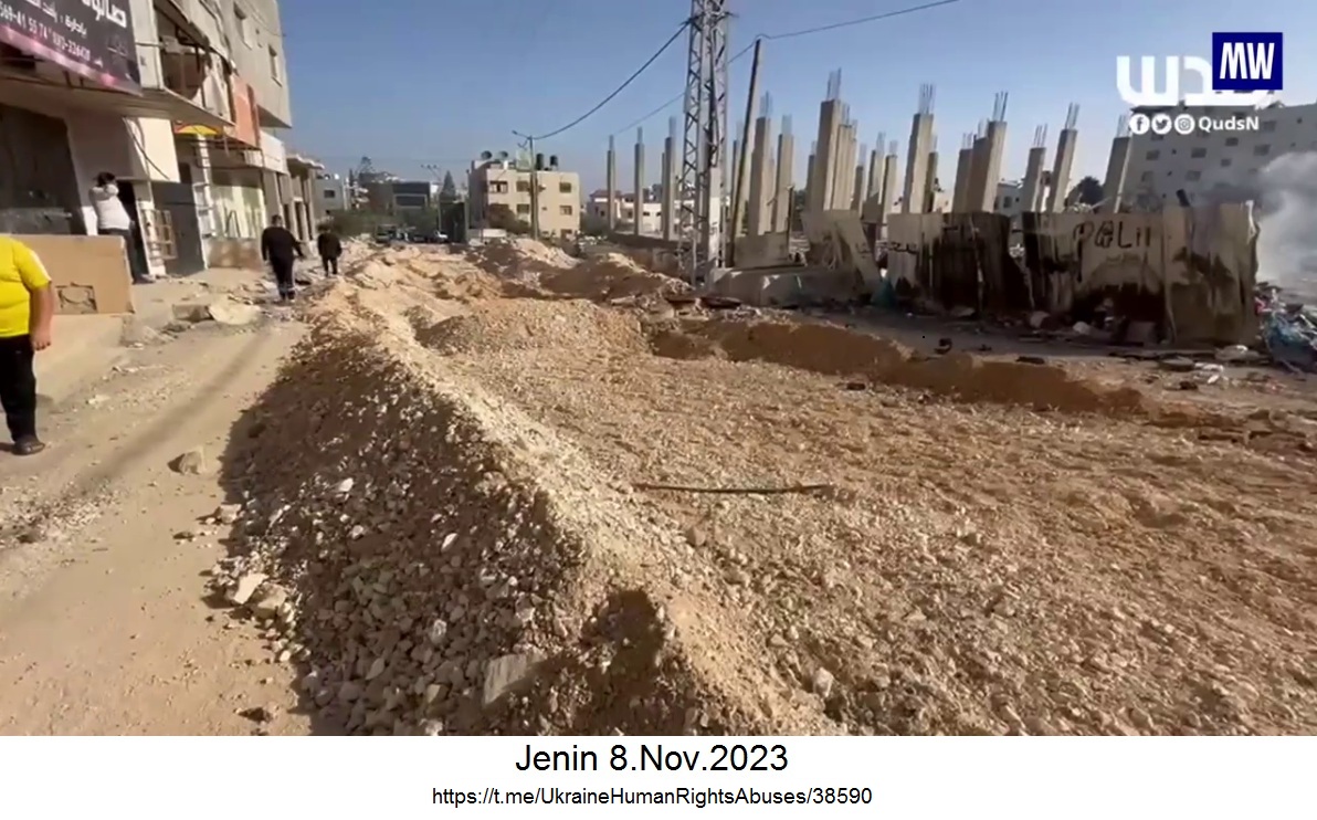 jüdisches Nazitum in Jenin: Das halbe Strassennetz wurde durch kriminelle Armeebagger zerstört jüdisches Nazitum in Jenin: Das halbe Strassennetz wurde durch kriminelle Armeebagger zerstört