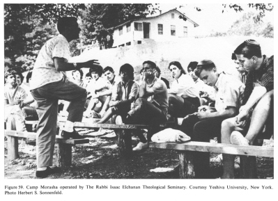 Encyclopaedia Judaica (1971): History, vol. 8,
col. 773-774:Camp Morasha operated by The Rabbi Isaac
Elchanan Theological Seminary. Courtesy Yeshiva
University, New York. Photo Herbert S. Sonnenfeld Encyclopaedia Judaica (1971): History, vol. 8, col.
773-774:Camp Morasha operated by The Rabbi Isaac
Elchanan Theological Seminary. Courtesy Yeshiva
University, New York. Photo Herbert S. Sonnenfeld