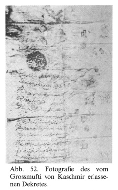 Das Dekret der fünf Muftis zum
Jesusgrab, ausgestellt im Jahre 1766 Das
Dekret der fünf Muftis zum Jesusgrab, ausgestellt im
Jahre 1766