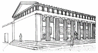 Stoa, the portico "Stoa poikile" in
                  Athens