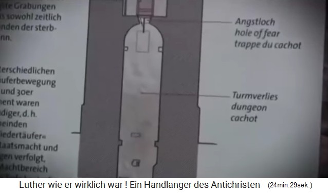 Another Luther's torture method
              and murdering method: the dungeon (Turmverlies) and the
              fear hole (hole of fear, Angstloch)