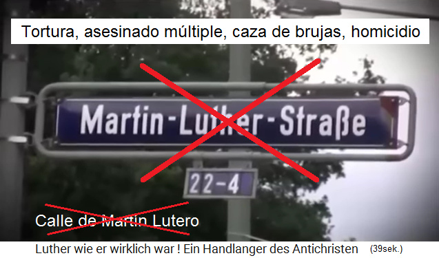Una calle de Martín Lutero honra la tortura, el
asesinato múltiple, la caza de brujas y el homicidio
involuntario - ¡que terminen esa mierda! Una calle
de Martín Lutero honra la tortura, el asesinato múltiple,
la caza de brujas y el homicidio involuntario - ¡que
terminen esa mierda!