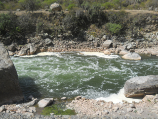 El ro Urubamba contaminado
                    con los desages de Cusco 03 - los caclicos se
                    comportan as porque falta en la Biblia la palabra
                    "planta de purificacin"