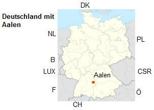 Mapa de Alemania con la ciudad de Aalen Mapa de Alemania con la ciudad de Aalen