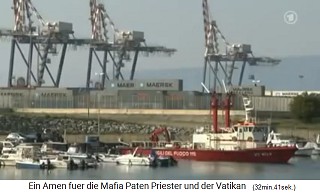 Kalabrien, der Containerhafen von Gioia Tauro
                      - Nahaufnahme - hier wird das Kokain der
                      Ndrangheta umgeschlagen und in Europa verteilt,
                      das Kokain kommt aus Peru und Kolumbien, die
                      Drogenprofite sind in der Vatikanbank
