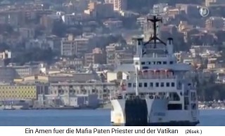 A ferry between
                      Calabria and Sicily, between Mesina and Reggio