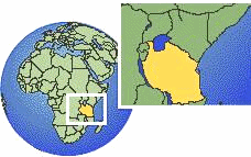 Map of Africa with Tanzania