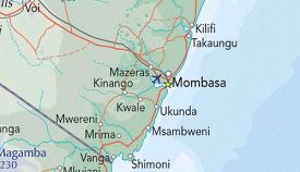 Position of
                    Mombasa in today's Kenya [