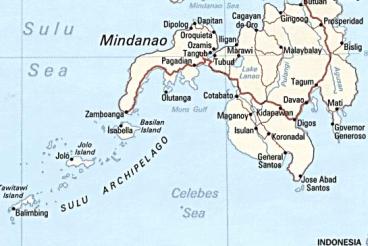 Map of Mindanao of the
                            "Philippines" and Sulu
                            archipelago