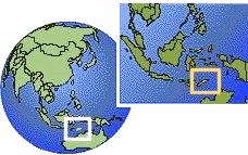 Map with the position of Timor