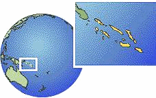 Map of Solomon Islands near Australia and New
                      Guinea