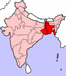 Karte von Indien und Bengalen