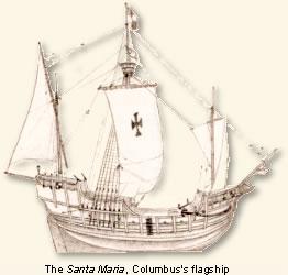 The
                      ship of Columbus with visible Templar's cross
