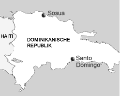 "Hispañola", today
Dominican Republic with the position of the town
of "Santo Domingo" / "Holy
Sunday" "Hispañola", today Dominican
Republic with the position of the town of
"Santo Domingo" / "Holy
Sunday"