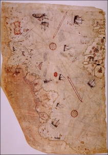 Weltkarte / mapa del mundo
                            / world map von Piri Re'i / Trkei / Tuerkei
                            / Turquia / Turquey 1513
