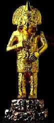 Statue
of the Aztec god Quetzalcoatl in gold Statue of the
Aztec god Quetzalcoatl in gold