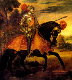 Emperor
Charles V: an arrogant war head on the horse,
Emperor or the "Holy Roman Empire" Emperor Charles V: an arrogant war head on
the horse, Emperor or the "Holy Roman
Empire"
