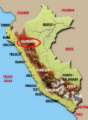 Map with the position of Cajamarca in
                            Peru