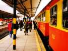 Cusco: train station with trains