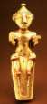Unrolled Quimbaya finger ring with a
                            sitting figure