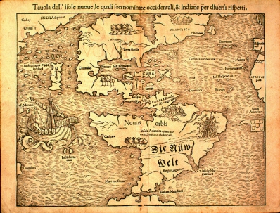 1552: world map "Die Nw
                              Welt" ("New World") by
                              Sebastian Mnster
