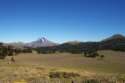 Landscape of southern Chile with a
                              volcano at the horizon