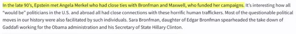 Artikel von
                        Laura Loomer (28.8.2019): Die Walkampagnen von
                        Merkel sind von Bronfman+Maxwell finanziert