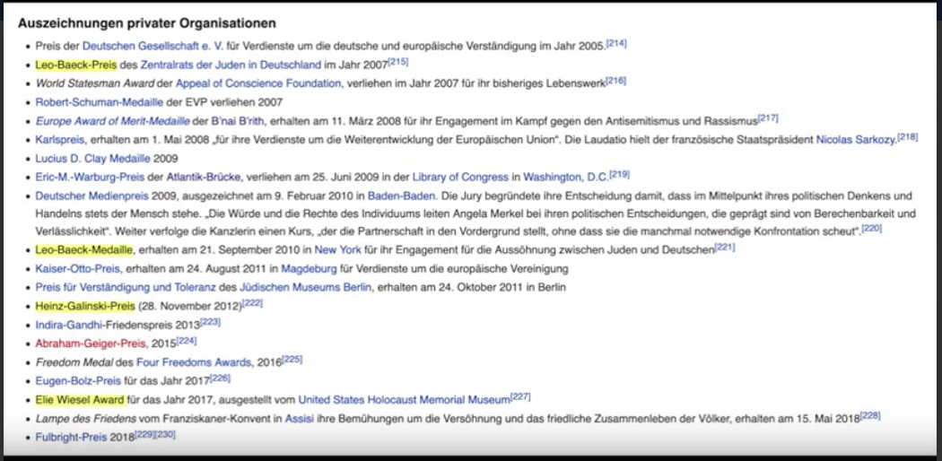 Die Preise von Frau Mossad-Merkel auf der
Mossad-Wikipedia Die Preise von Frau
Mossad-Merkel auf der Mossad-Wikipedia