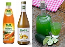 Jugos
de verduras, por ejemplo jugo de zanahoria,
jugo de papa, y jugo de pepino Jugos
de verduras, por ejemplo jugo de zanahoria,
jugo de papa, y jugo de pepino