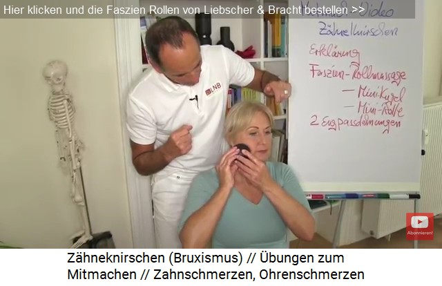 Massage gegen Bruxismus
                    und Ohrenschmerzen: Die kleine Massagekugel massiert
                    den Kaumuskel von oben ber die Schlfe hinweg in
                    spiralfrmigen Bewegungen