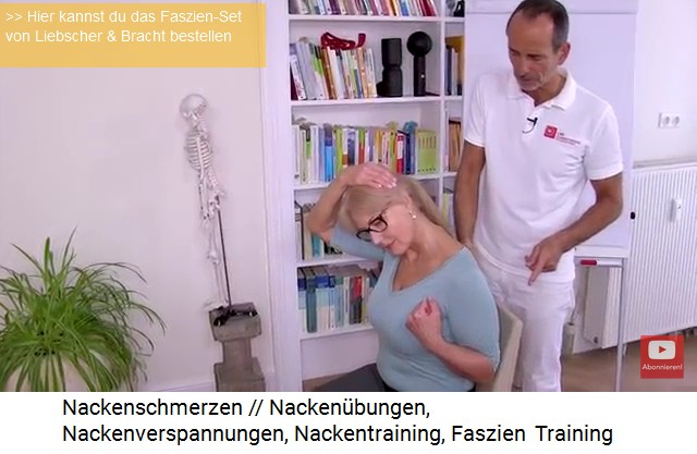 bung gegen
                      Nackenschmerzen: Kopf um 45 Grad drehen, einen Arm
                      beugen und die Schulter des gebeugten Arms fallen
                      lassen und den Kopf mit der anderen Hand "an
                      den Haaren ziehen"