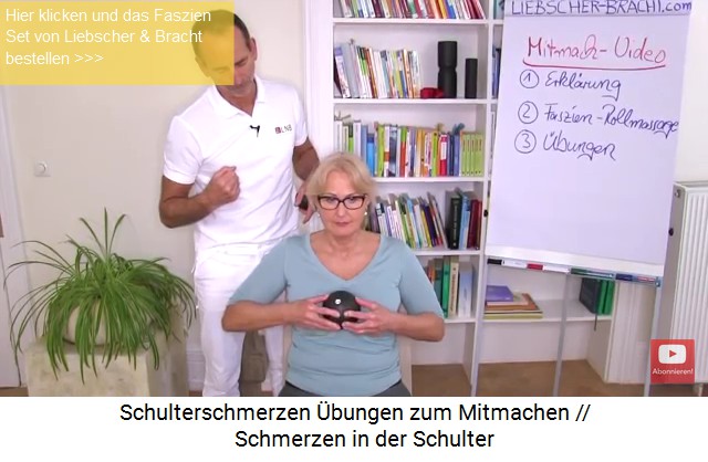 Massage gegen
                    Schulterschmerzen mit einer grossen Kugel am
                    Brustbein hoch