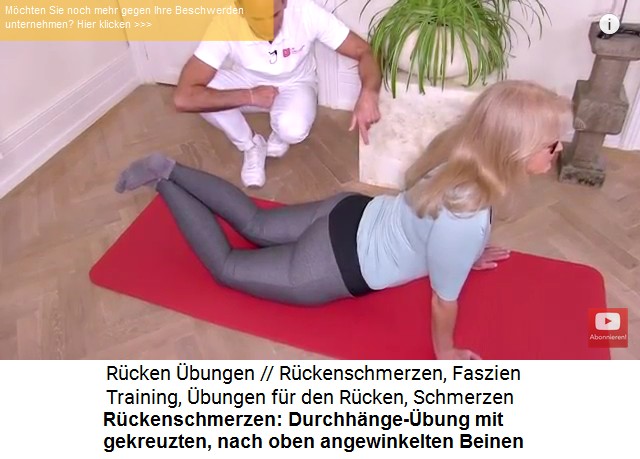 Rckenschmerzen: Die
                      Durchhnge-bung mit gekreuzten und nach oben
                      angewinkelten Beinen 01