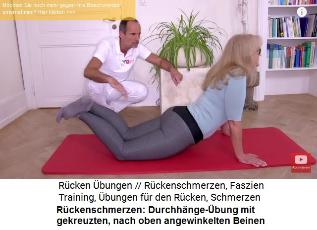 Rckenschmerzen: Die Durchhnge-bung mit
                      gekreuzten und nach oben angewinkelten Beinen 02