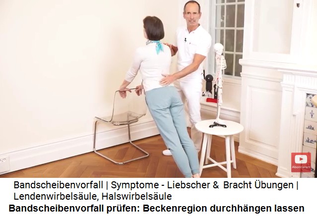 Bandscheibenvorfall bung 1: Dehnung der
                      Vorderseite, Beckenregion durchhngen lassen