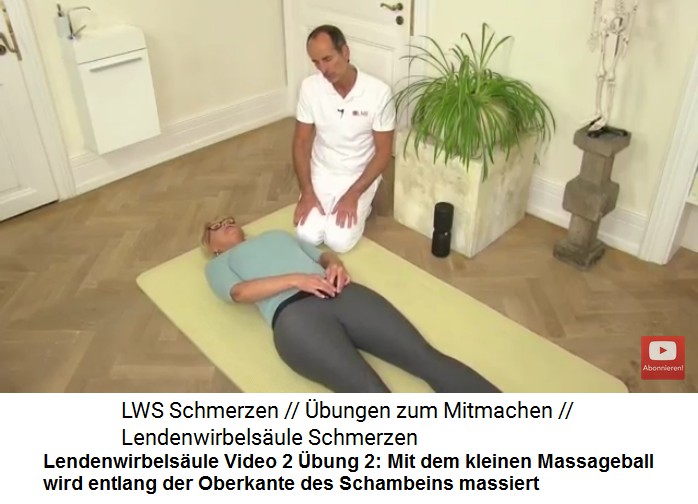 Bauchbereich entspannen:
                      Der kleine Massageball macht eine Tour
                      Schambein-Oberkante - Darmbein - Rippenbogen hoch