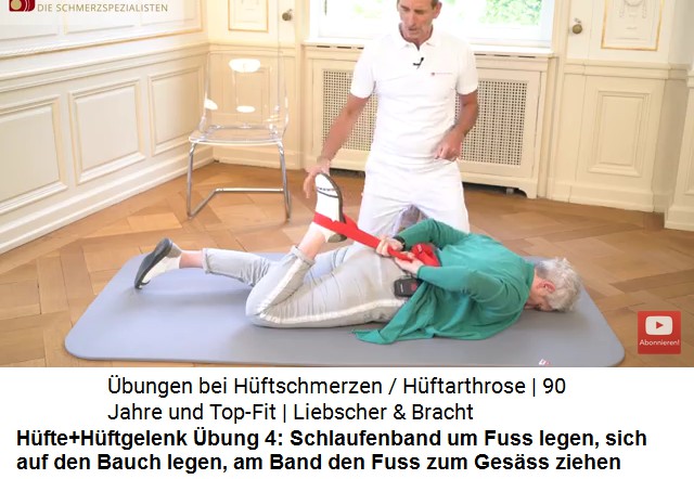 Hfte+Hftgelenk bung
                      4: Buchlings den Fuss mit einer Schlinge zum
                      Gesss ziehen