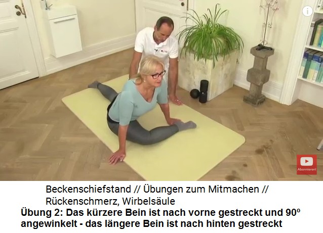 Beckenschiefstand bung
                          2: Spagat mit um 90 angewinkelten Bein und im
                          Hohlkreuz nach vorne lehnen dehnt den
                          betroffenen Hftbereich