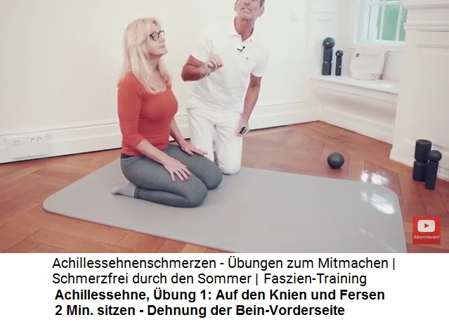 Achillessehne bung 1: Auf Knien und Fersen
                      sitzen