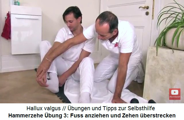 Hammerzehe (Hallux
                      valgus) bung 3: Den Fuss anziehen und die Zehen
                      berstrecken