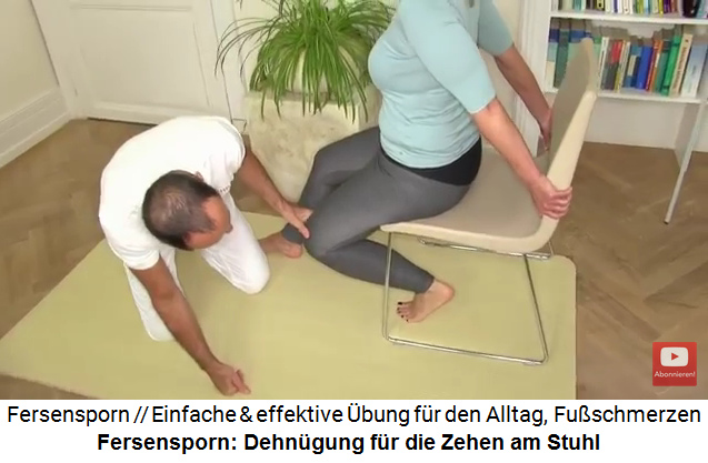 Die bung
                                      gegen Fersensporn auf dem Stuhl
                                      ist auch gegen die Hammerzehe
                                      Hallux valgus anwendbar