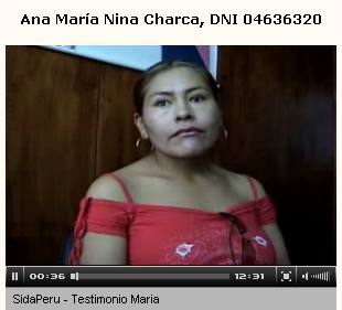 Curada paciente del
SIDA Ana María NINA CHARCA, retrato Curada paciente del SIDA Ana María NINA
CHARCA, retrato