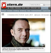 Timothy Ray Brown, curado con células madres
resistentes al SIDA Timothy Ray
Brown, curado con células madres resistentes al SIDA